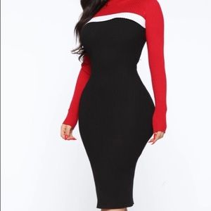 MIDI length sweater dress